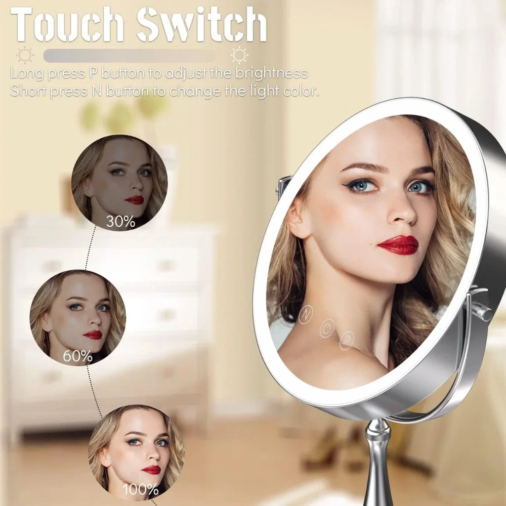 Magnifying 9” Make-Up Lighted Mirror NIB!